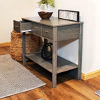 Sunnydaze – Console d'entrée d'intérieur en MDF avec 3 tiroirs – 76 cm H – Gris tonnerre