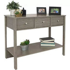 Sunnydaze – Console d'entrée d'intérieur en MDF avec 3 tiroirs – 76 cm H – Gris tonnerre