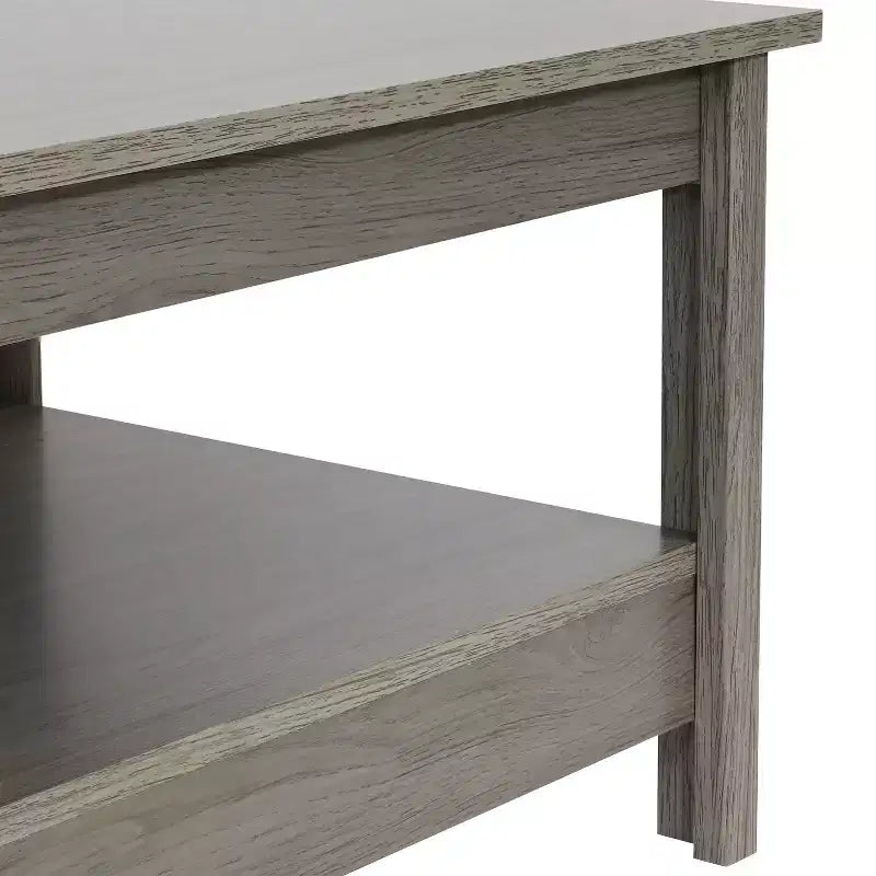 Sunnydaze Table Basse d'Intérieur en MDF avec Étagère Inférieure - 40,6 cm H - Gris Tonnerre