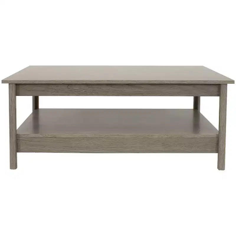 Sunnydaze Table Basse d'Intérieur en MDF avec Étagère Inférieure - 40,6 cm H - Gris Tonnerre