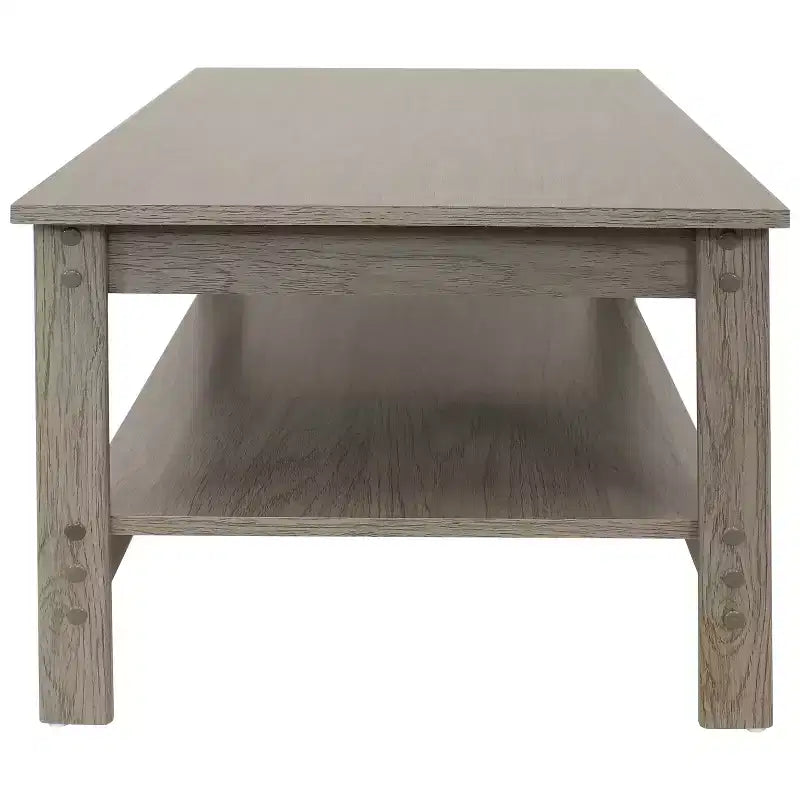 Sunnydaze Table Basse d'Intérieur en MDF avec Étagère Inférieure - 40,6 cm H - Gris Tonnerre