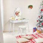 Costway Coiffeuse Enfant Table de Maquillage & Chaise Ensemble de Jeu pour Enfants