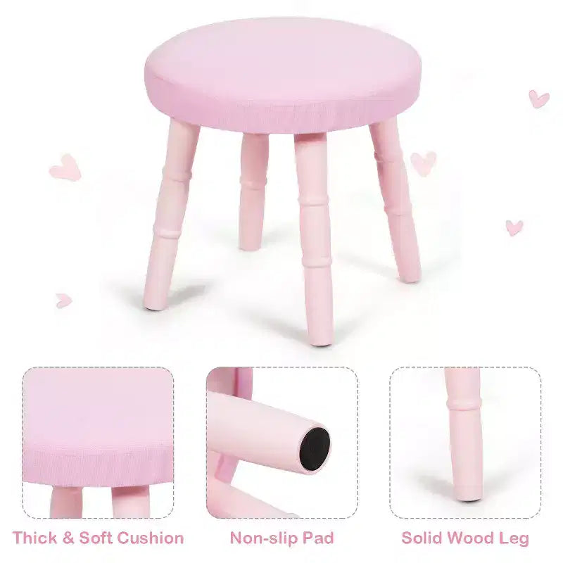 Costway Coiffeuse Enfant Table de Maquillage & Chaise Ensemble de Jeu pour Enfants