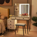 Coiffeuse Costway avec miroir éclairé dimmable 3 modes d'éclairage