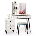 Coiffeuse Costway avec miroir éclairé dimmable 3 modes d'éclairage