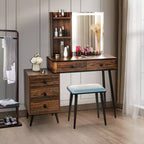 Coiffeuse Costway avec miroir éclairé dimmable 3 modes d'éclairage