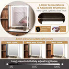 Coiffeuse Costway avec miroir éclairé dimmable 3 modes d'éclairage