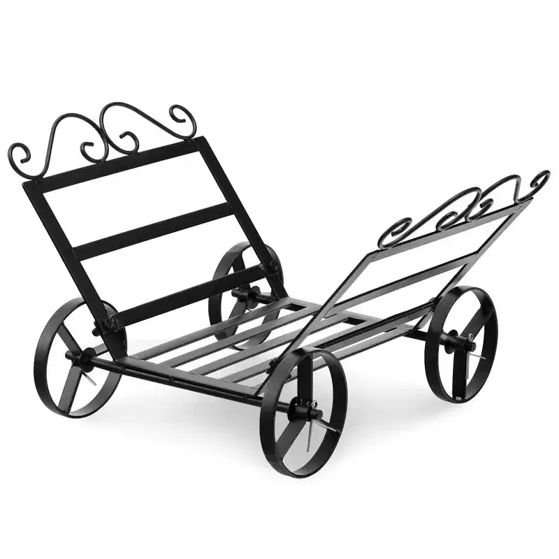 Range-bûches Costway en acier avec roues