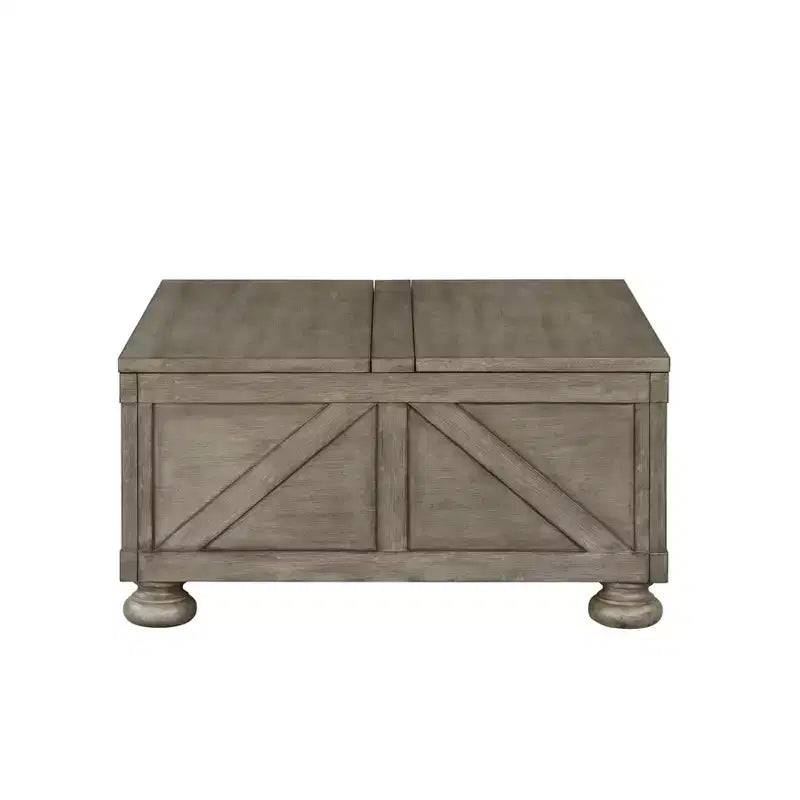 Table basse carrée Pershins Farmhouse avec rangement - HOMES: Inside + Out