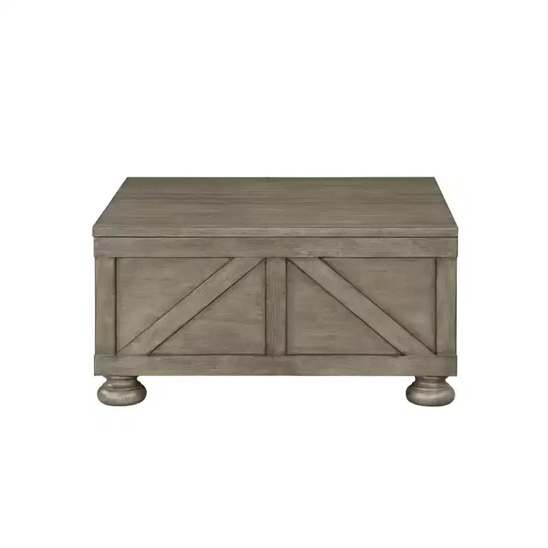 Table basse carrée Pershins Farmhouse avec rangement - HOMES: Inside + Out