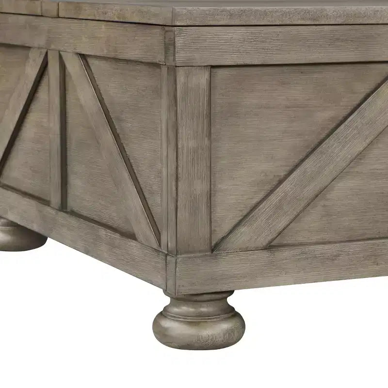 Table basse carrée Pershins Farmhouse avec rangement - HOMES: Inside + Out