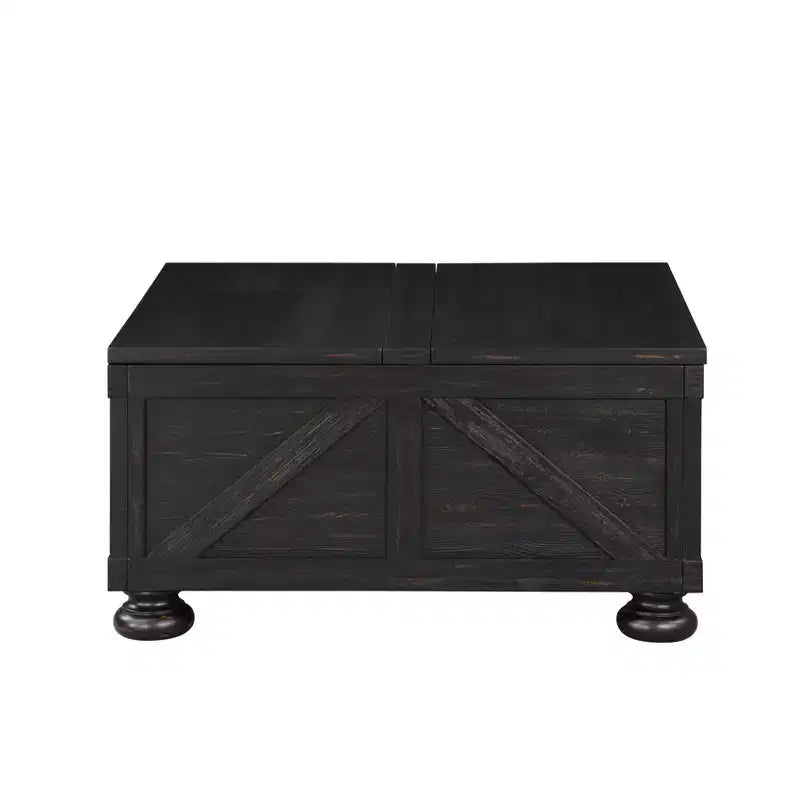 Table basse carrée Pershins Farmhouse avec rangement - HOMES: Inside + Out