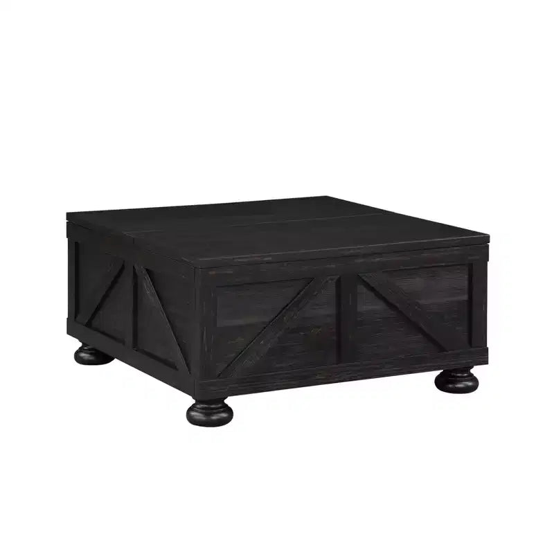 Table basse carrée Pershins Farmhouse avec rangement - HOMES: Inside + Out