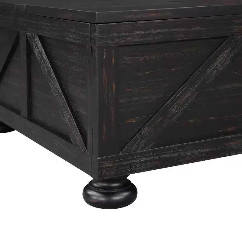 Table basse carrée Pershins Farmhouse avec rangement - HOMES: Inside + Out
