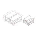 Table basse carrée Pershins Farmhouse avec rangement - HOMES: Inside + Out