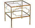 Uttermost Genell Gold Leafed Iron Cube Accent Table