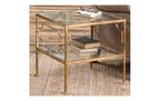 Table d'appoint cube Uttermost Genell en fer finition feuille d'or