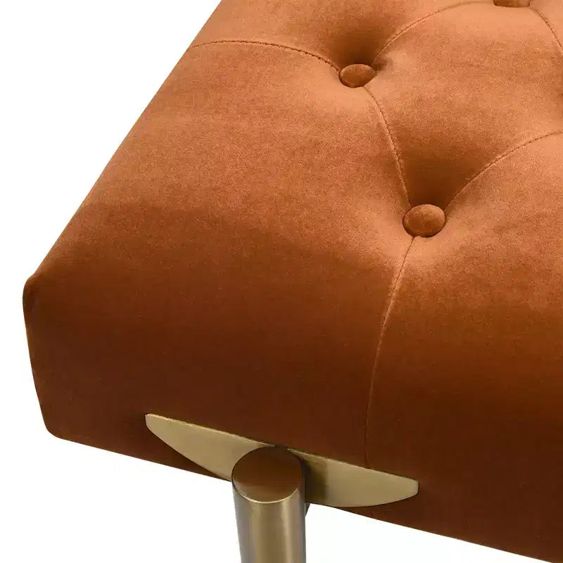 Banc d'appoint rembourré doré Aria Jennifer Taylor Home