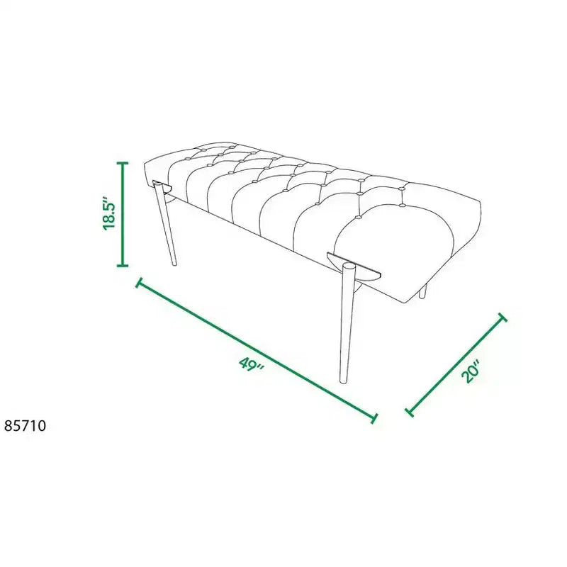 Banc d'appoint rembourré doré Aria Jennifer Taylor Home