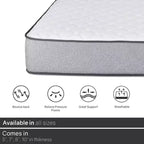 Continental Sleep, matelas en mousse haute densité de 10 pouces à plateau-coussin, fermeté moyenne,