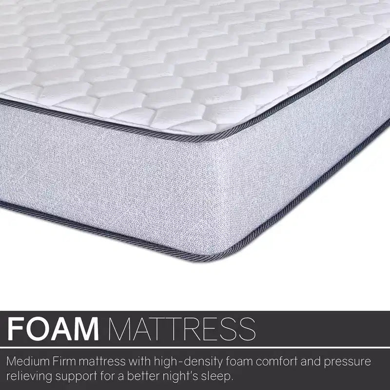 Continental Sleep, matelas en mousse haute densité de 10 pouces à plateau-coussin, fermeté moyenne,