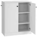 Meuble de rangement 2 portes Costway avec 3 étagères, buffet pour cuisine, couloir