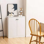 Meuble de rangement 2 portes Costway avec 3 étagères, buffet pour cuisine, couloir