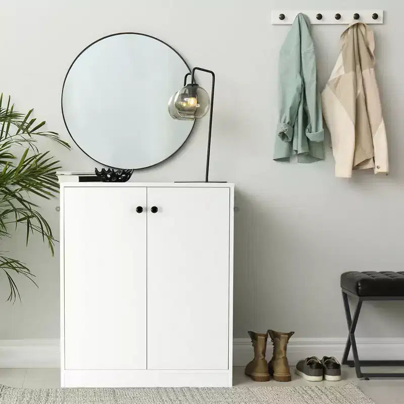 Meuble de rangement 2 portes Costway avec 3 étagères, buffet pour cuisine, couloir