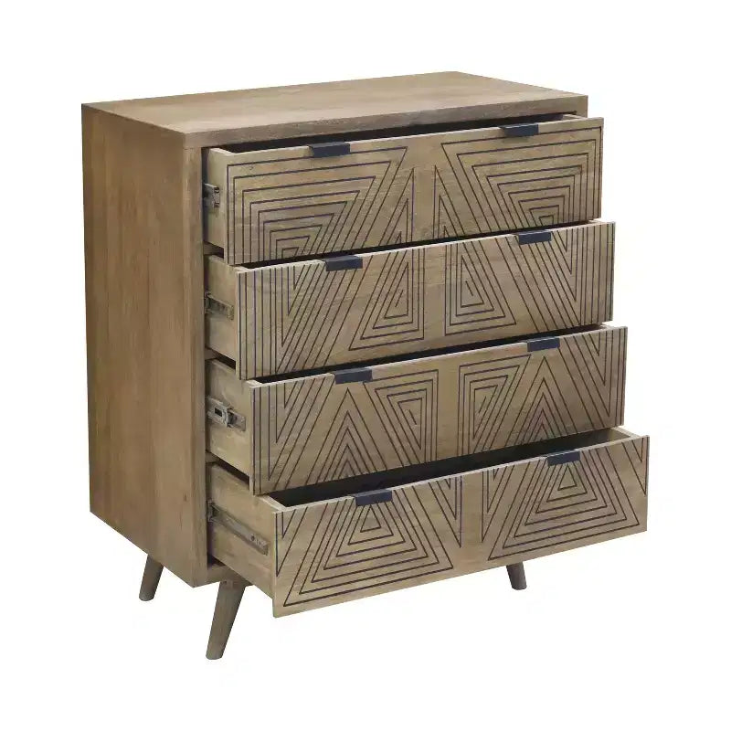 Amarily Commode d'appoint 4 tiroirs style Mid-Century - HOMES: Inside + Out
