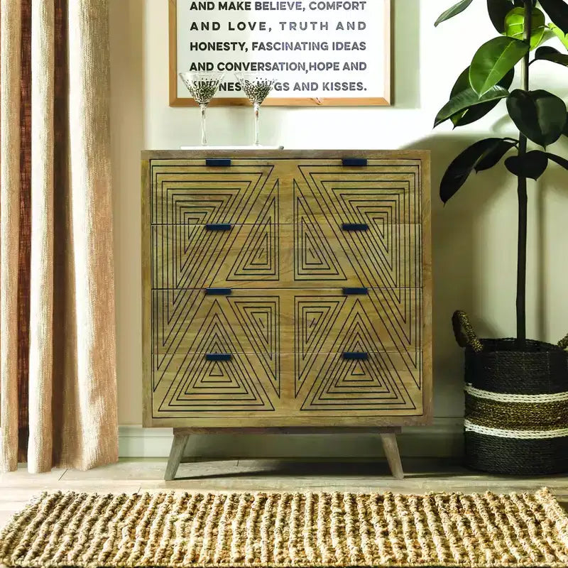 Amarily Commode d'appoint 4 tiroirs style Mid-Century - HOMES: Inside + Out