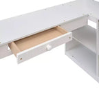 Lit superposé en bois taille double avec tiroirs, armoire, étagères et bureau - ModernLuxe