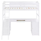 Lit superposé en bois taille double avec tiroirs, armoire, étagères et bureau - ModernLuxe