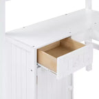 Lit superposé en bois taille double avec tiroirs, armoire, étagères et bureau - ModernLuxe