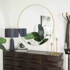 Miroir mural rond en bois avec cadre fin - Olivia & May