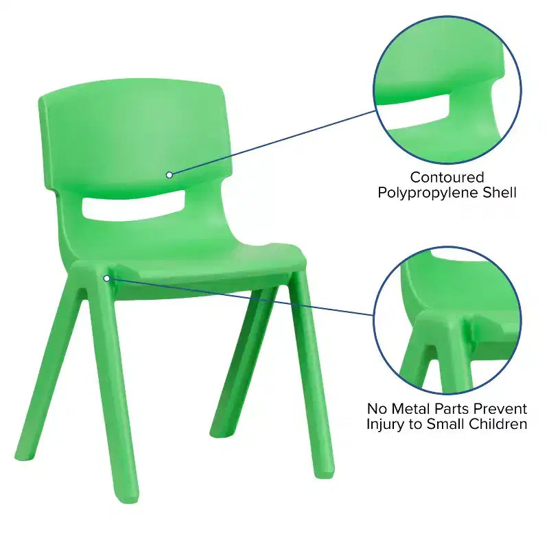 Chaise d'école empilable en plastique Flash Furniture, paquet de 10, hauteur d'assise 33,6 cm