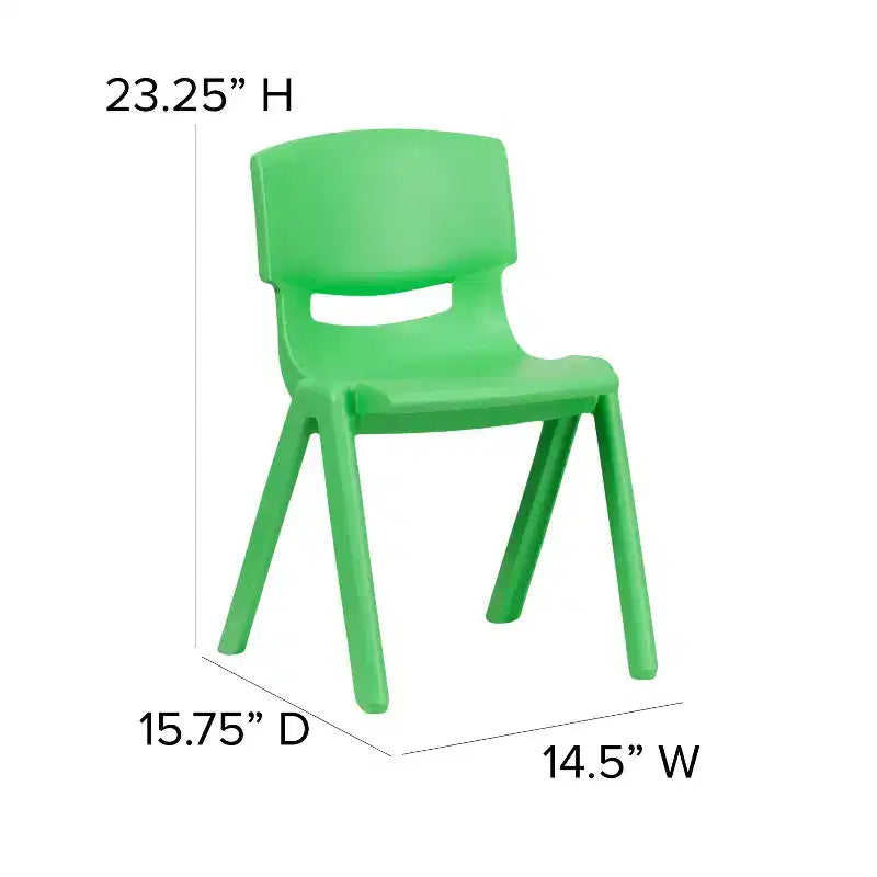 Chaise d'école empilable en plastique Flash Furniture, paquet de 10, hauteur d'assise 33,6 cm