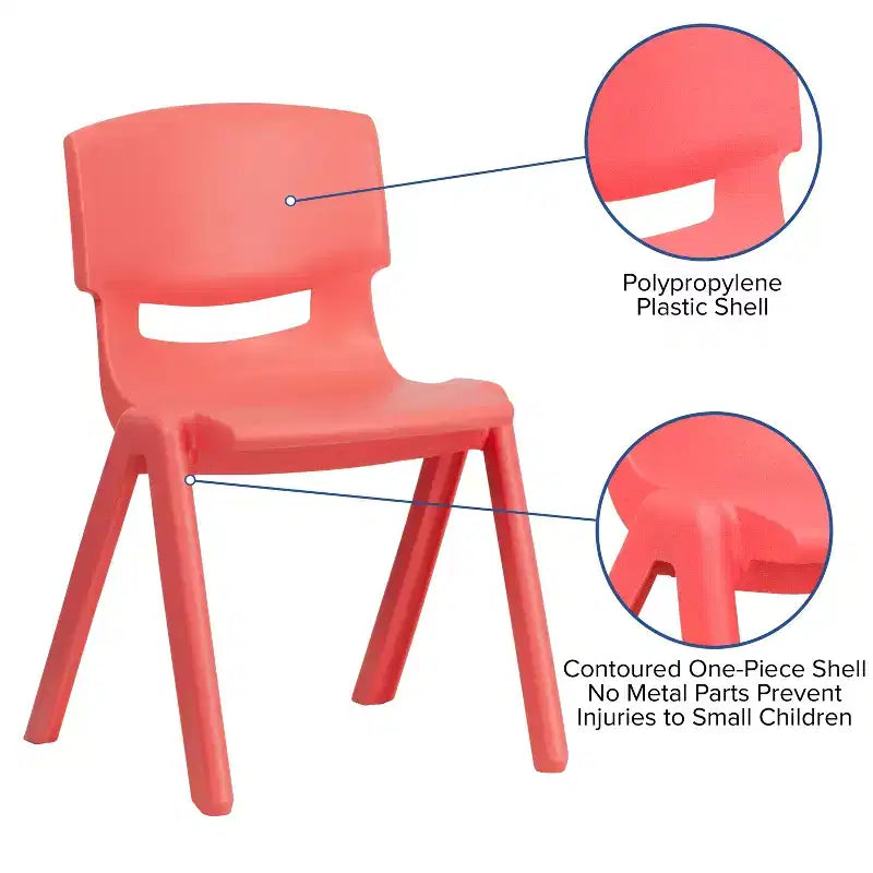 Chaise d'école empilable en plastique Flash Furniture, paquet de 10, hauteur d'assise 33,6 cm