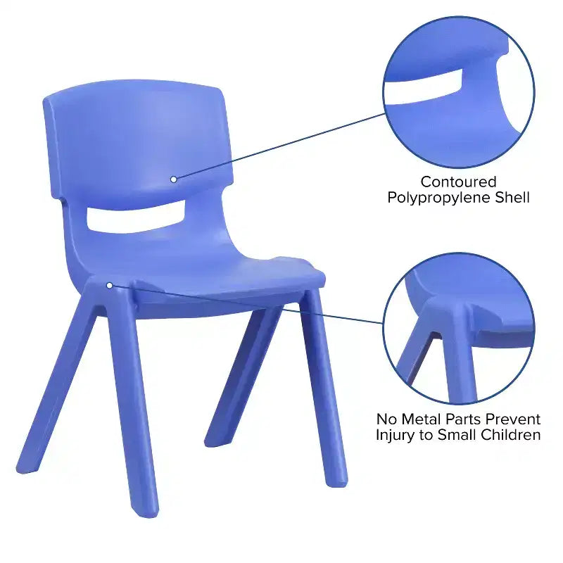 Chaise d'école empilable en plastique Flash Furniture, paquet de 10, hauteur d'assise 33,6 cm