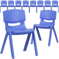 Chaise d'école empilable en plastique Flash Furniture, paquet de 10, hauteur d'assise 33,6 cm