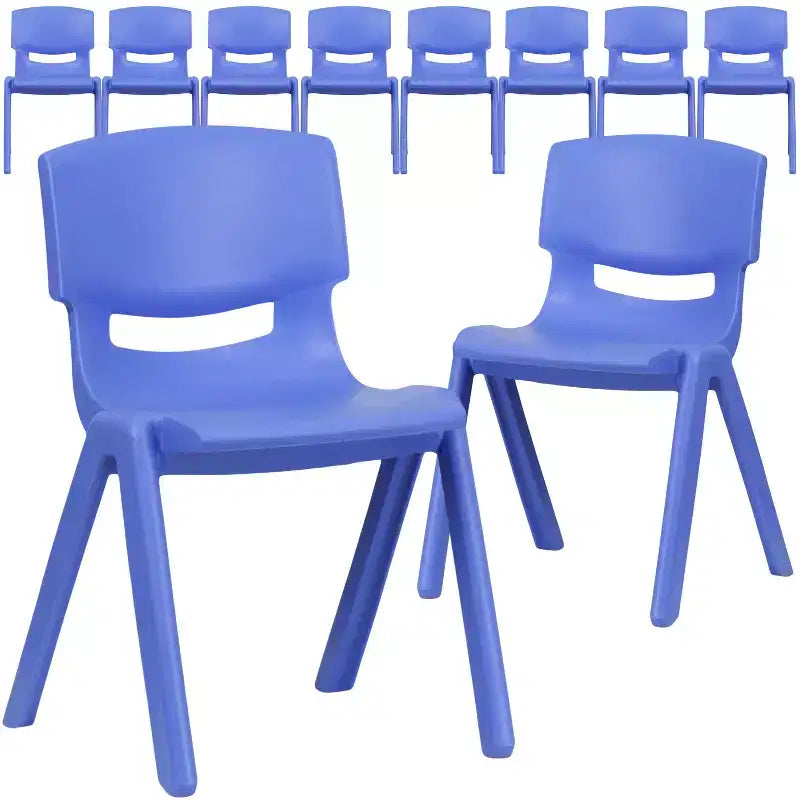 Chaise d'école empilable en plastique Flash Furniture, paquet de 10, hauteur d'assise 33,6 cm