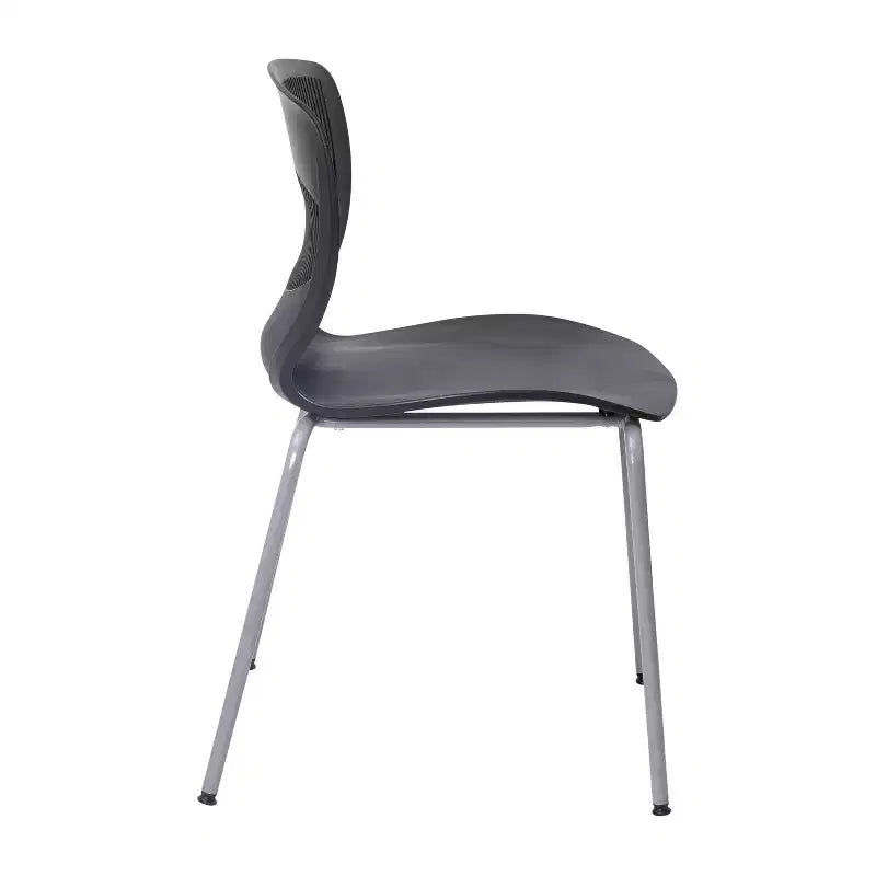 Chaise empilable ergonomique Flash Furniture série HERCULES de qualité commerciale, capacité de 350 kg, avec support lombaire et cadre en acier