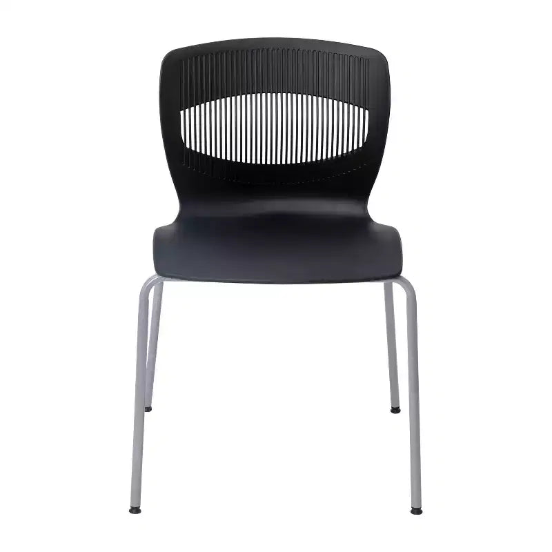Chaise empilable ergonomique Flash Furniture série HERCULES de qualité commerciale, capacité de 350 kg, avec support lombaire et cadre en acier