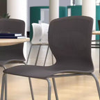 Chaise empilable ergonomique Flash Furniture série HERCULES de qualité commerciale, capacité de 350 kg, avec support lombaire et cadre en acier