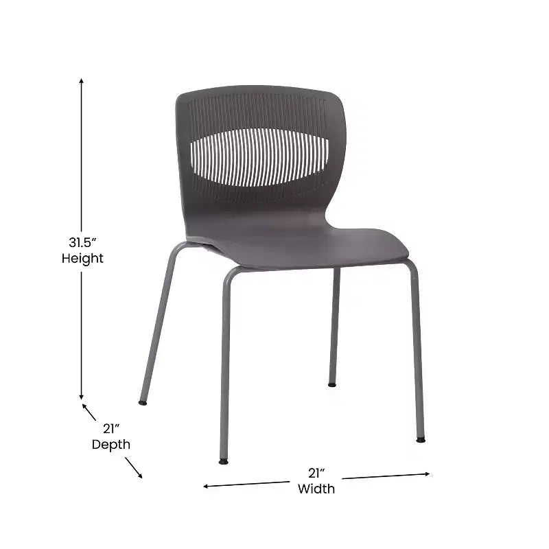 Chaise empilable ergonomique Flash Furniture série HERCULES de qualité commerciale, capacité de 350 kg, avec support lombaire et cadre en acier