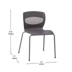 Chaise empilable ergonomique Flash Furniture série HERCULES de qualité commerciale, capacité de 350 kg, avec support lombaire et cadre en acier