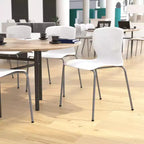 Chaise empilable ergonomique Flash Furniture série HERCULES de qualité commerciale, capacité de 350 kg, avec support lombaire et cadre en acier