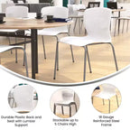 Chaise empilable ergonomique Flash Furniture série HERCULES de qualité commerciale, capacité de 350 kg, avec support lombaire et cadre en acier