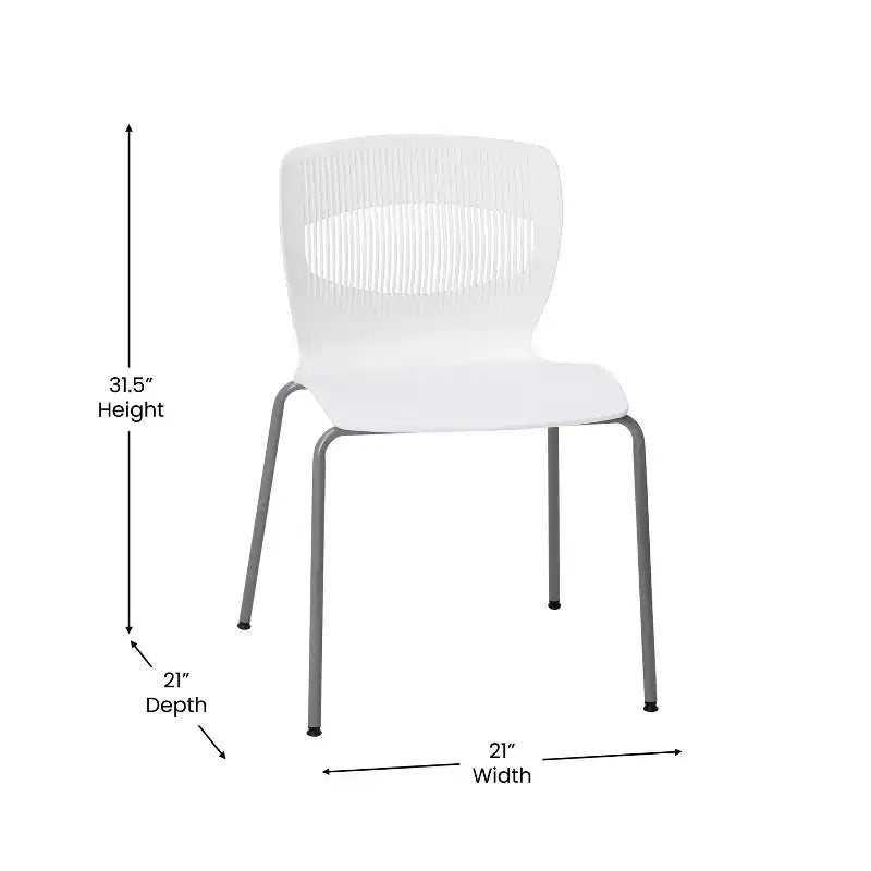 Chaise empilable ergonomique Flash Furniture série HERCULES de qualité commerciale, capacité de 350 kg, avec support lombaire et cadre en acier
