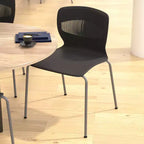 Chaise empilable ergonomique Flash Furniture série HERCULES de qualité commerciale, capacité de 350 kg, avec support lombaire et cadre en acier