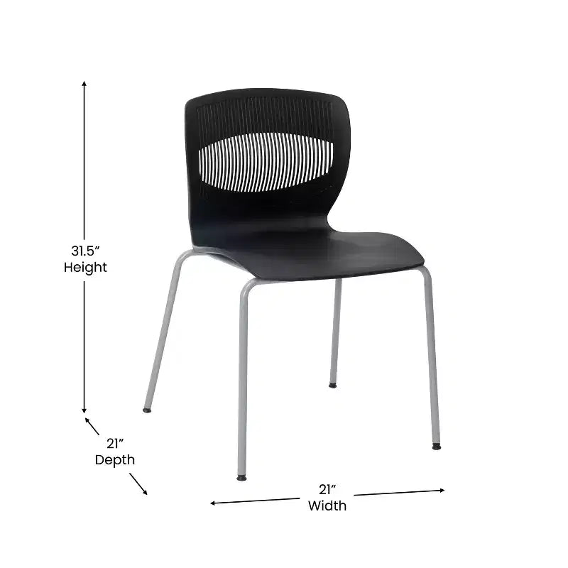 Chaise empilable ergonomique Flash Furniture série HERCULES de qualité commerciale, capacité de 350 kg, avec support lombaire et cadre en acier